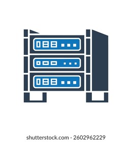 Server rack Icon On White Background