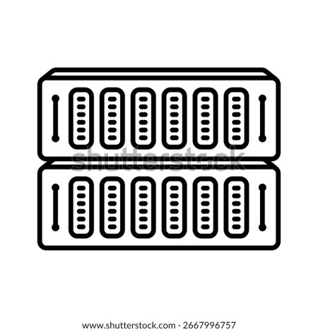 Server rack icon. Outline style.
