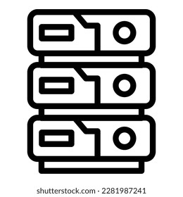 Server rack icon outline vector. Business process. Test program