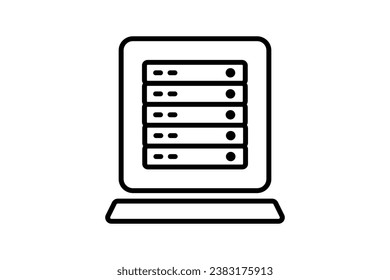 server rack icon. icon related to device, computer technology. line icon style. simple vector design editable