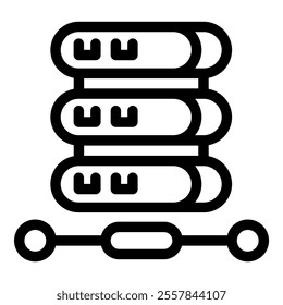 Server rack icon representing data storage, network infrastructure, and cloud computing services