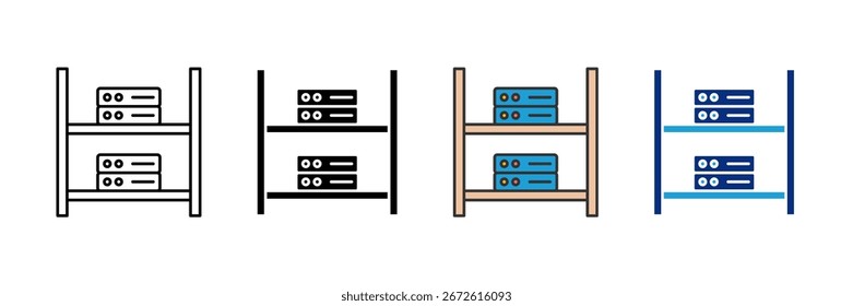Server Rack Icon Set Multiple Style Collection