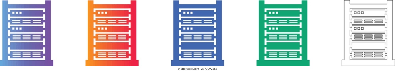 Server Rack Icon Set vol 2147