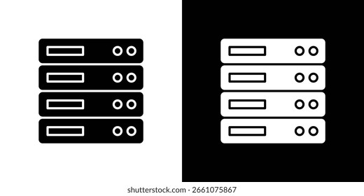 Symbolsammlung für Serverrack-Symbole. Flache Vektorgrafik.