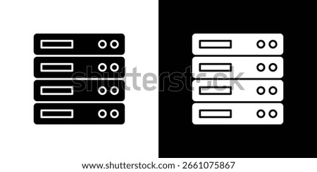 Server rack icon symbol collection. Flat vector stock illustration.