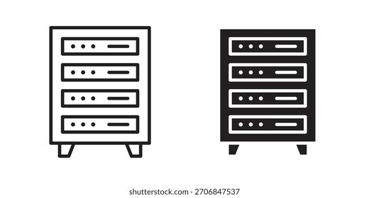 Símbolo de ícone de rack de servidor para designs de logotipo, Web e aplicativo.