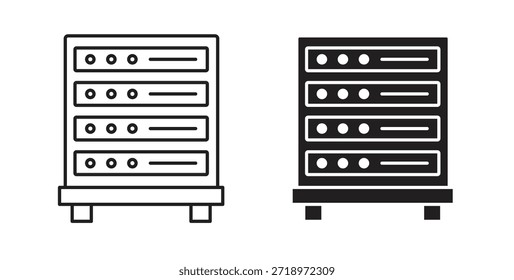 Ícone de rack de servidor. Símbolo, ilustração de logotipo. conjunto de ícones gráficos