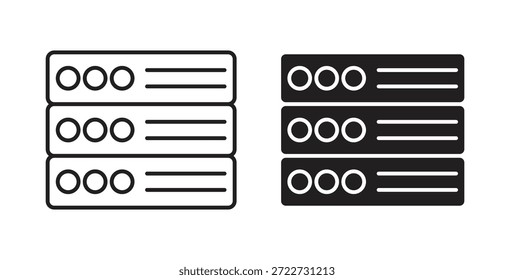 Símbolo do ícone de rack de servidor. Vetor EPS 10. ícone de linha e glifo