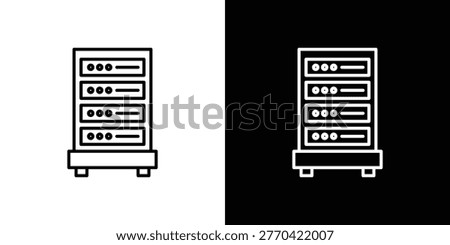 Server rack icon symbol. Vector outline pictogram