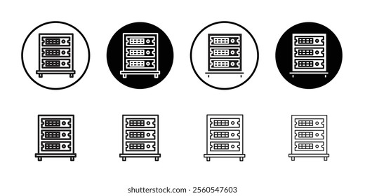 Server rack icon Thin line flat illustration