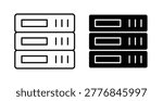 Server rack icon vector illustration logo design in clipart and strokes