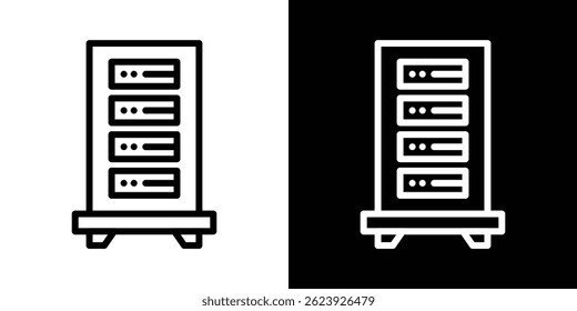 Server rack icon vector for web and mobile app. Symbol isolated.