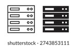 Server rack icons. Line Illustration Vector Template. Clipart concept illustration