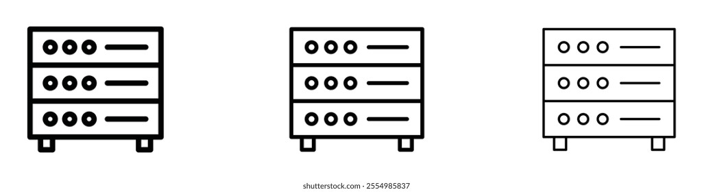 Server rack icons in tree different stroke sizes