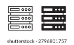 Server rack icons vector Collection Clipart Pack. icon with editable line stroke