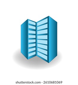 Server rack illustration with blue color