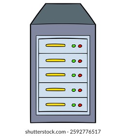 server rack illustration hand drawn isolated vector