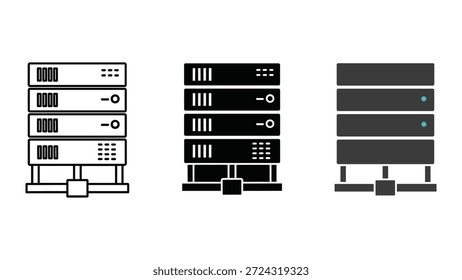 Ilustrações do conjunto de ilustrações do rack de servidor
