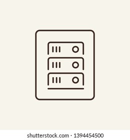 Server Rack Line Icon. Mainframe, Software, System, Storage. Computing Concept. Can Be Used For Topics Like Datacenter, Supercomputer, Backup