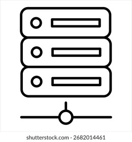 Vetor de ilustração do ícone de estrutura de tópicos do rack de servidor