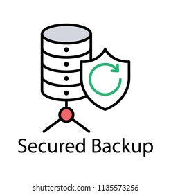 
Server rack with protection shield symbolising server security concept
