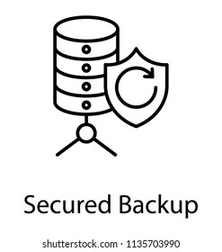 
Server rack with protection shield symbolising server security concept
