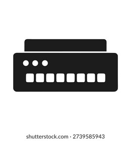Server Rack Silhouette with Indicator Lights