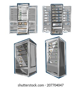 Server Rack. Sketch style Vector of Server Rack. Color scheme.