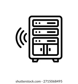Server Rack Tower With Wifi Signal Wave