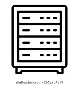 Server Rack Vector Line Icon Design
