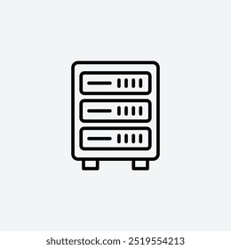 Server rackline vector icon. EPS 10