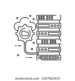 Server Rank Outline Icon, Vector illustration