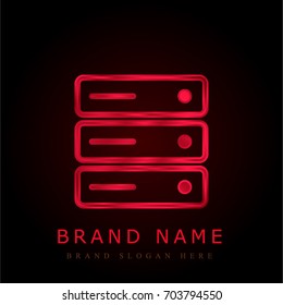 Server red chromium metallic logo