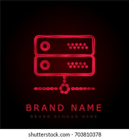 Server red chromium metallic logo