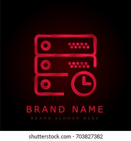 Server red chromium metallic logo