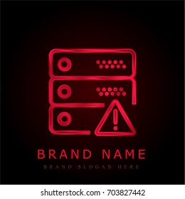 Server red chromium metallic logo