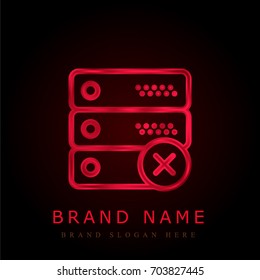 Server red chromium metallic logo