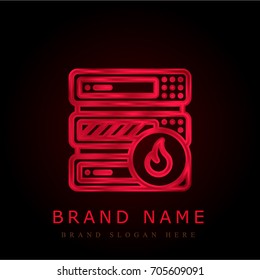 Server red chromium metallic logo