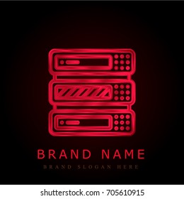 Server red chromium metallic logo