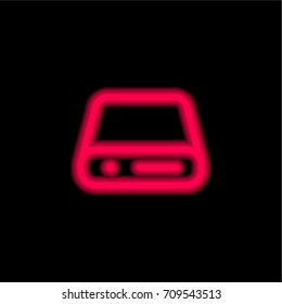 Server red glowing neon ui ux icon. Glowing sign logo vector