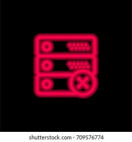 Server red glowing neon ui ux icon. Glowing sign logo vector