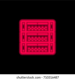 Server red glowing neon ui ux icon. Glowing sign logo vector