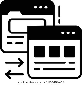 Server Redirect Vector Glyph Icon Design, Cloud computing and Internet hosting services Symbol on White background, URL Forwarding Concept, 
