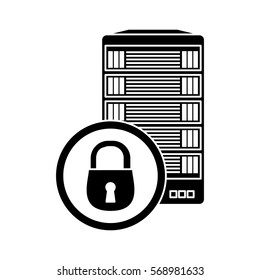server related lock icon image vector illustration design