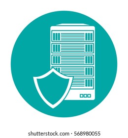 server related shield icon image vector illustration design
