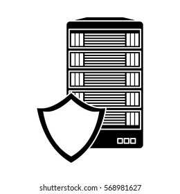 server related shield icon image vector illustration design