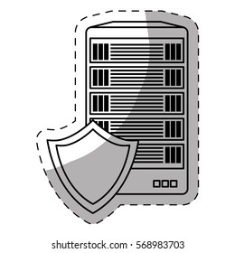 server related shield icon image vector illustration design