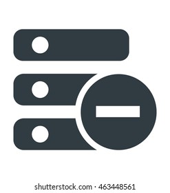 Server with Remove Sign Colored Vector Icon