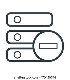 Server with Remove Sign Colored Vector Icon