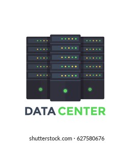 server room, data center vector illustration